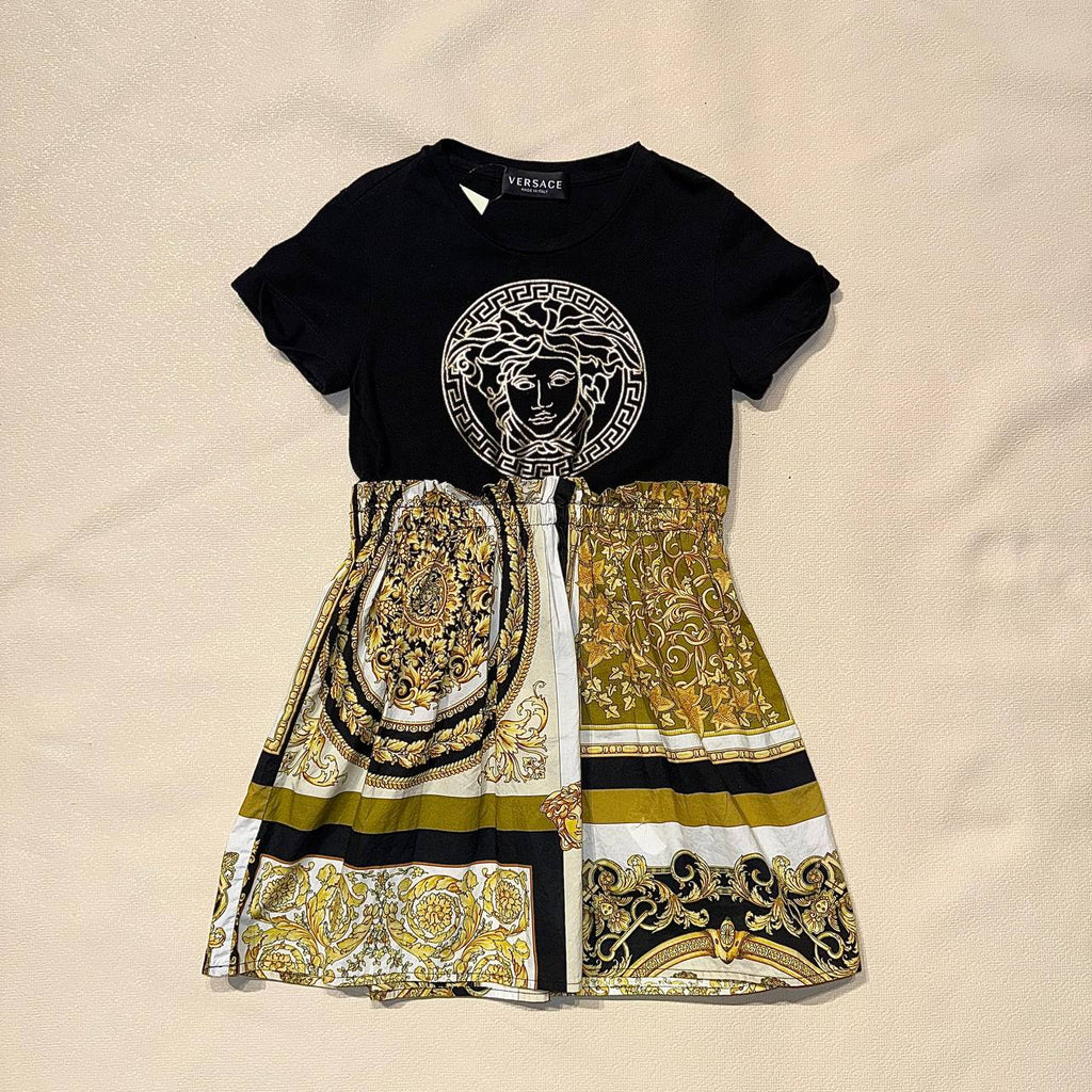 Versace Kids T-Shirt and Baroque Print Skirt Dress